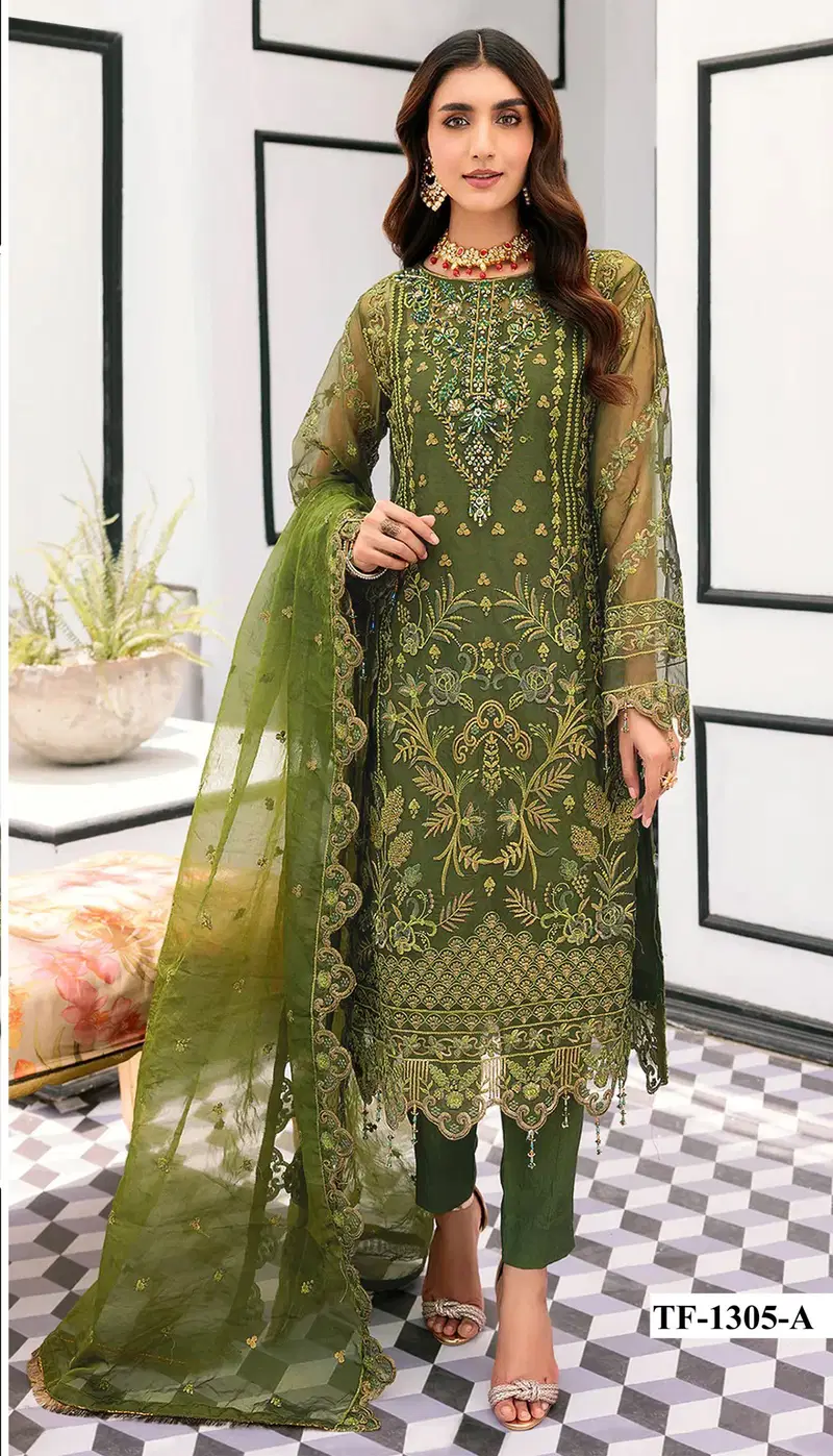  1305 Hit Colors by Shahin Designer Organza Pakistani Suits Collection